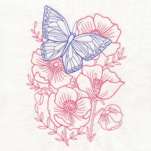 Garden Poppy Butterfly Etching - Image 6