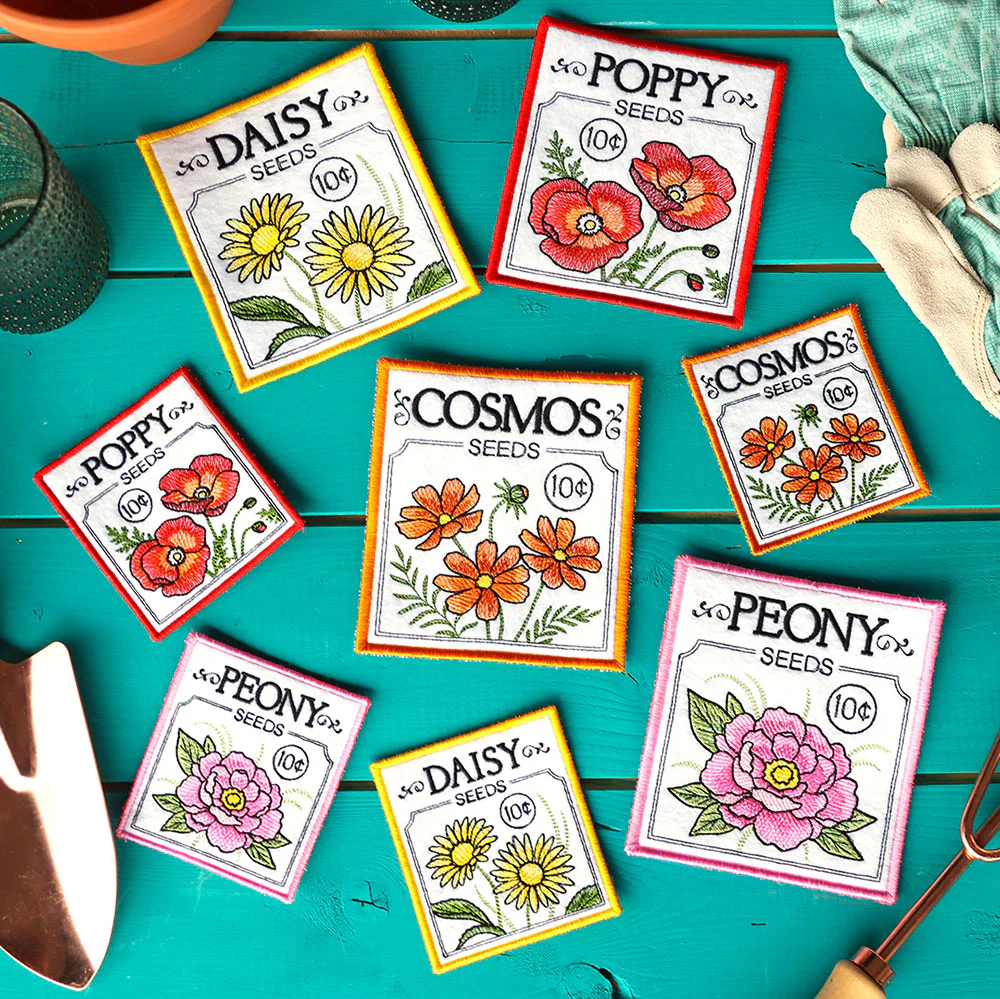 Garden Seed Packet Coaster - Cosmos (In-the-Hoop) - Image 3