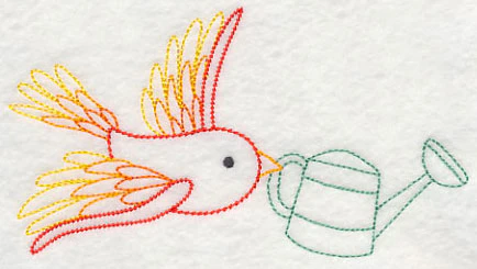 Gardening Bird with Watering Can (Vintage)