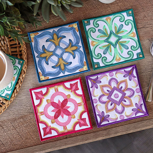 Geometric Color Theory Square Coaster (In-the-Hoop) - Image 6