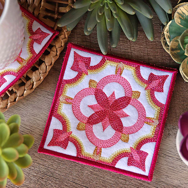 Geometric Color Theory Square Coaster (In-the-Hoop) - Image 8
