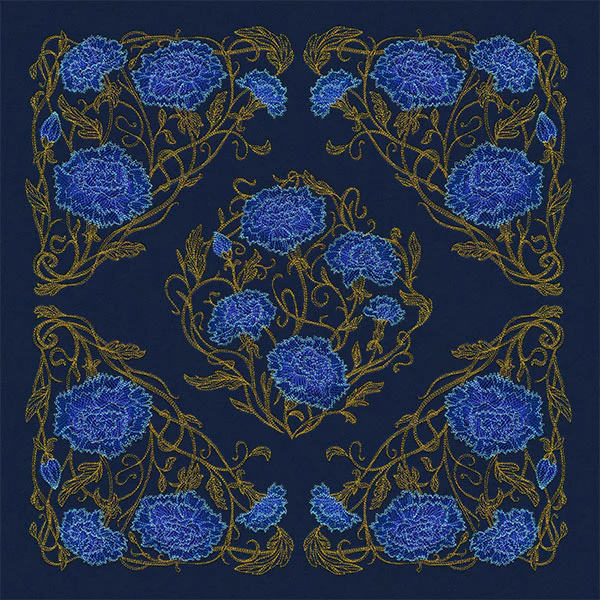Gilded Filigree Carnations Pillow Pair - Image 8