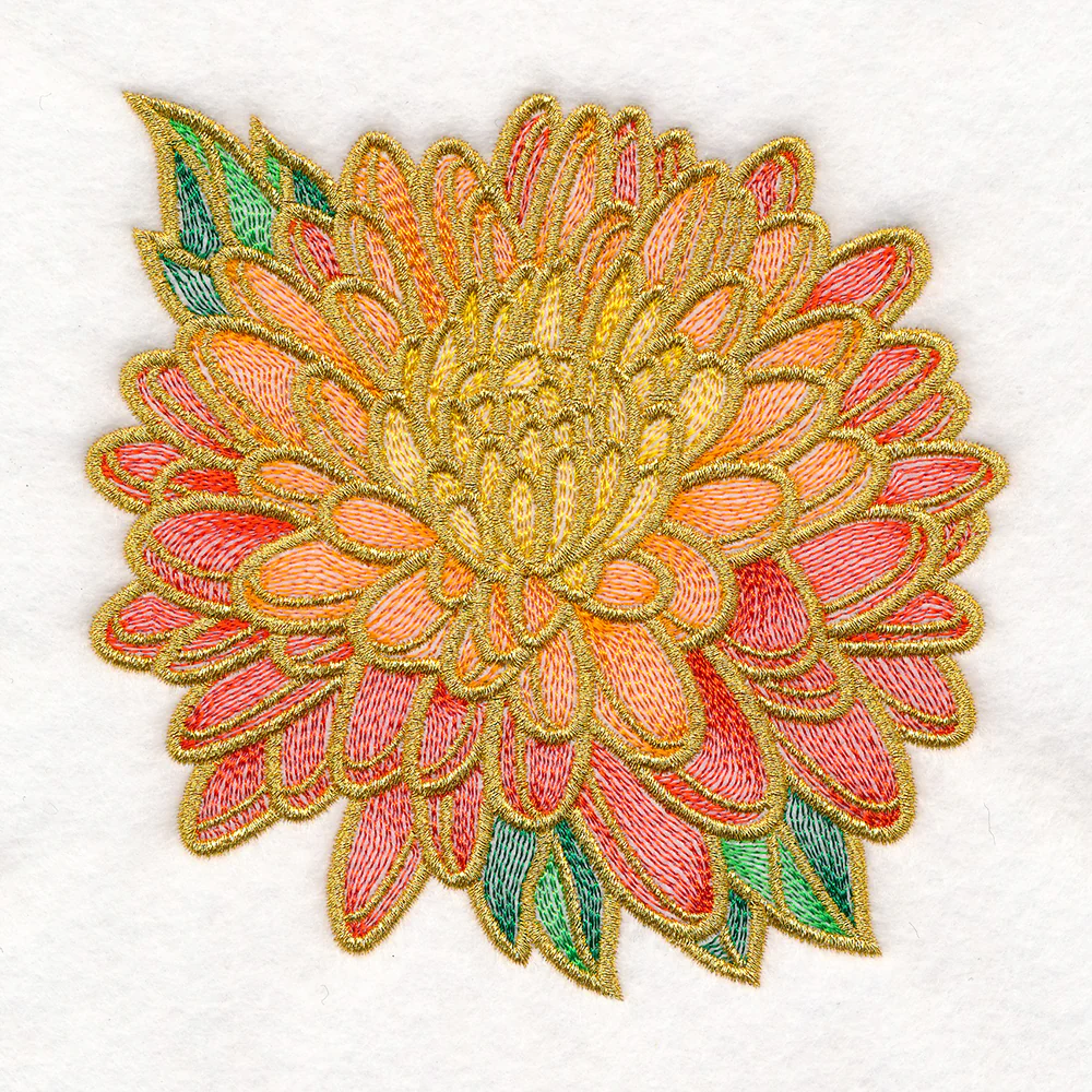 Gilded Stained Glass Chrysanthemum - Image 5