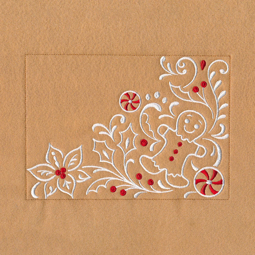 Gingerbread Christmas Placemat Corner - Bottom Right - Image 3