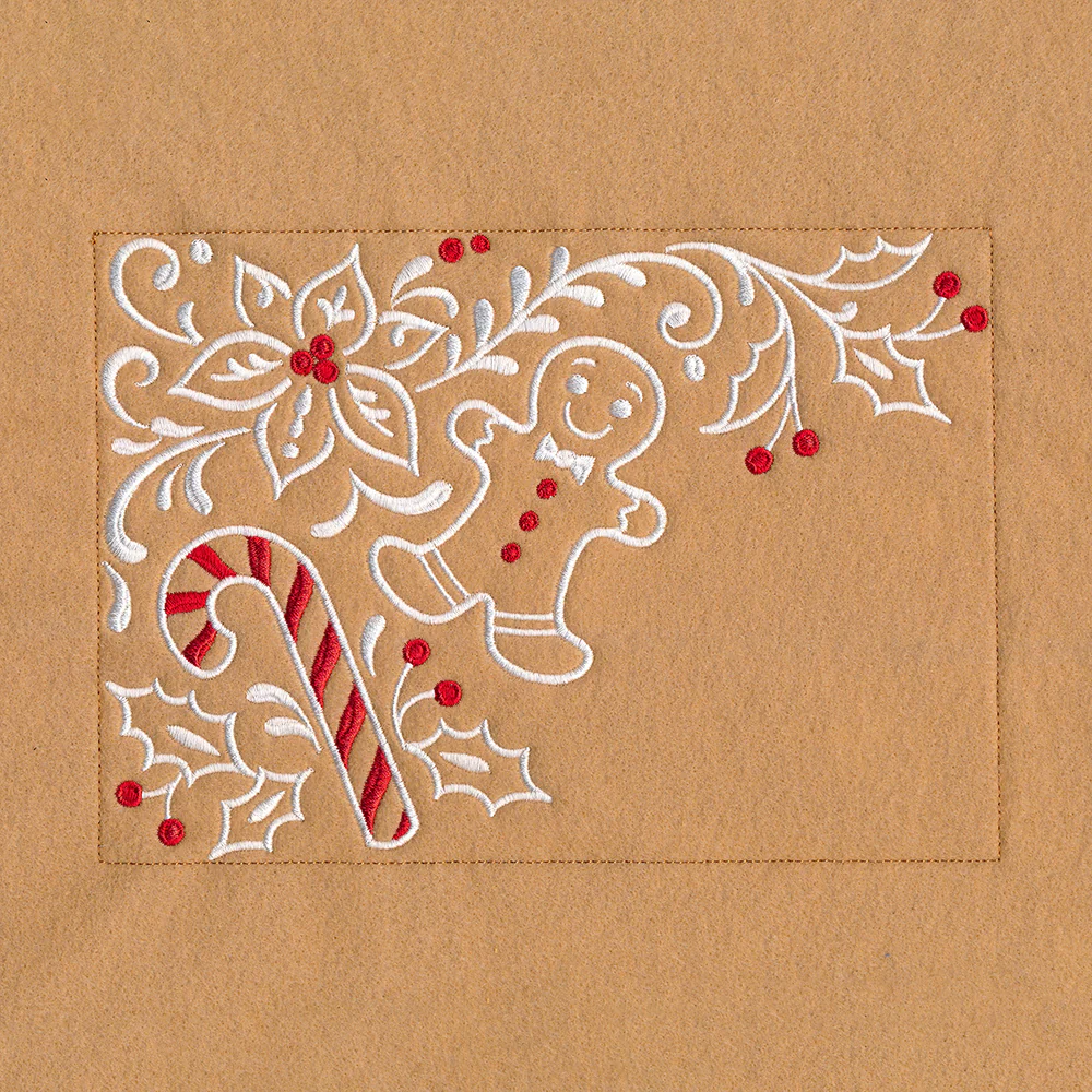 Gingerbread Christmas Placemat Corner - Top Left - Image 3