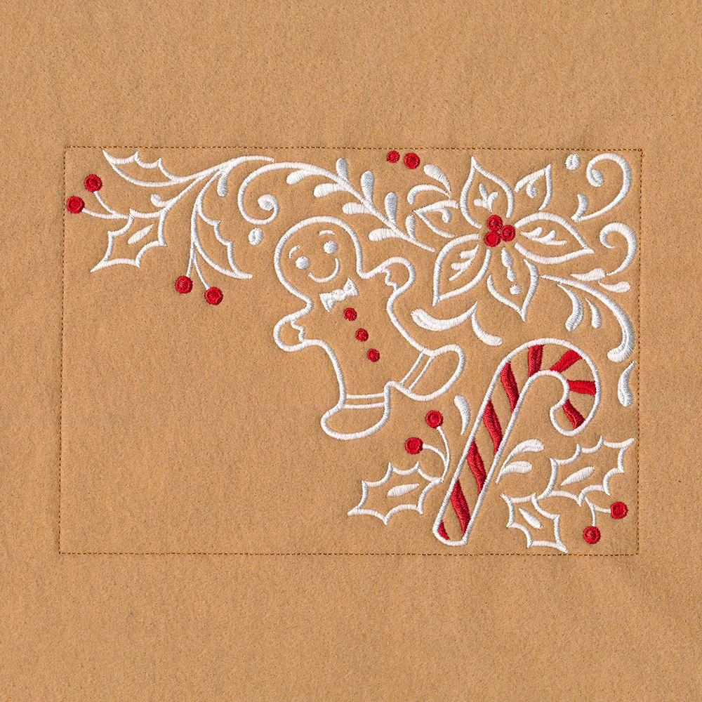 Gingerbread Christmas Placemat Corner - Top Right - Image 3