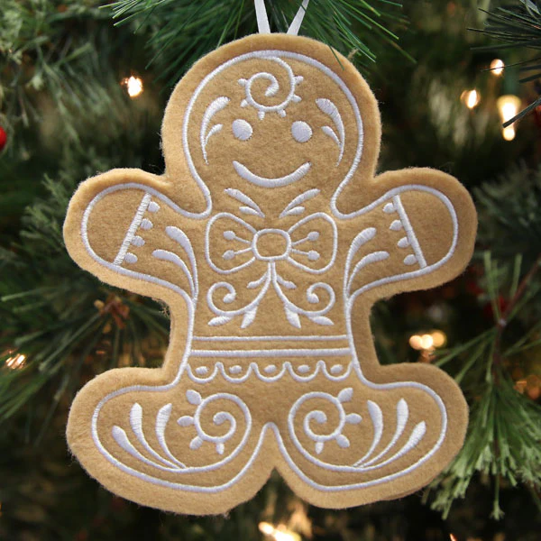 Gingerbread Cookie Ornament - Gingerbread Man (In-the-Hoop) - Image 3