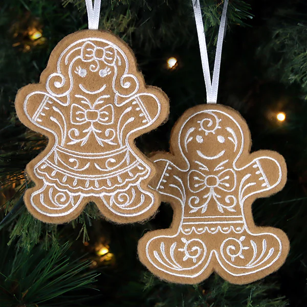 Gingerbread Cookie Ornament - Gingerbread Woman (In-the-Hoop) - Image 6