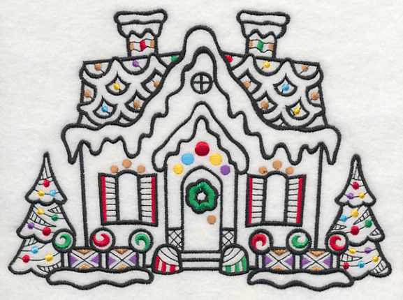 Gingerbread House 2 (Blackwork) - Image 2