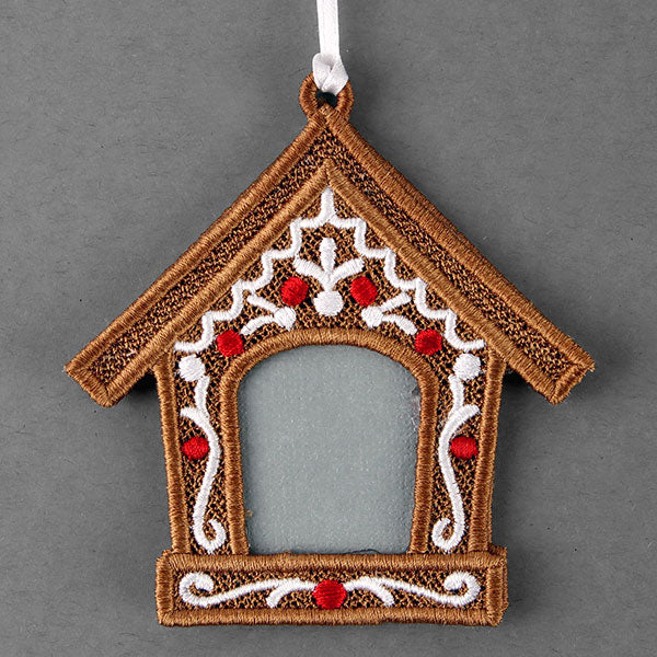 Gingerbread House Photo Frame Ornament (Lace) - Image 2