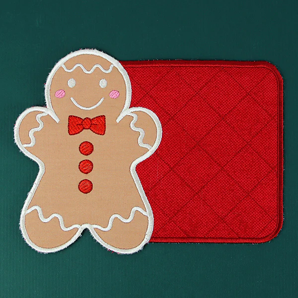 Gingerbread Man Mug Rug (In-the-Hoop) - Image 2