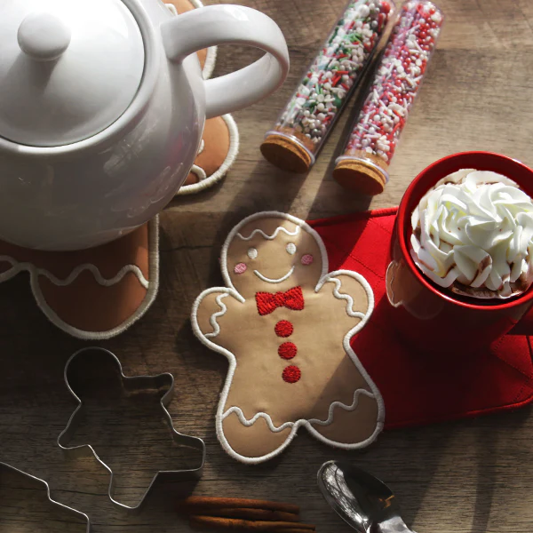 Gingerbread Man Mug Rug (In-the-Hoop) - Image 6
