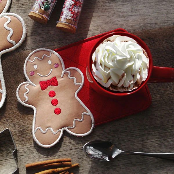 Gingerbread Man Mug Rug (In-the-Hoop) - Image 7