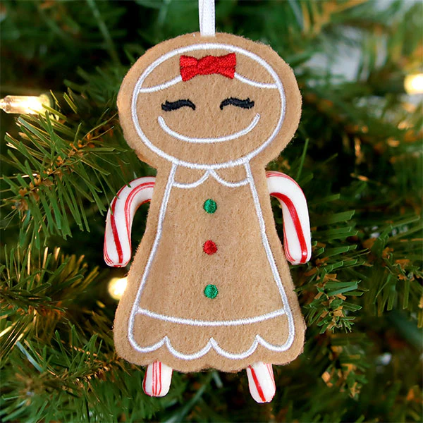 Gingerbread Woman Double Candy Cane Holder (In-the-Hoop) - Image 4