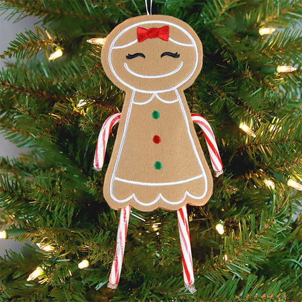 Gingerbread Woman Double Candy Cane Holder (In-the-Hoop) - Image 7