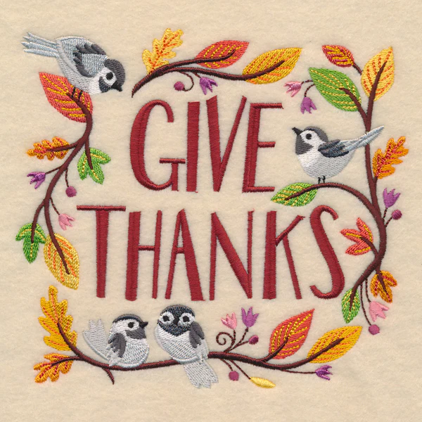 Give Thanks Chickadee Square - Image 4
