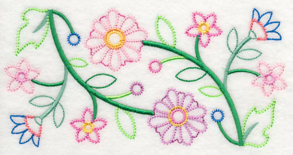 Glorious Garden Blooms Border (Vintage)