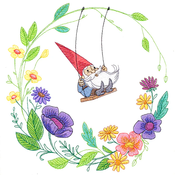 Gnome in the Garden Wreath - Image 9