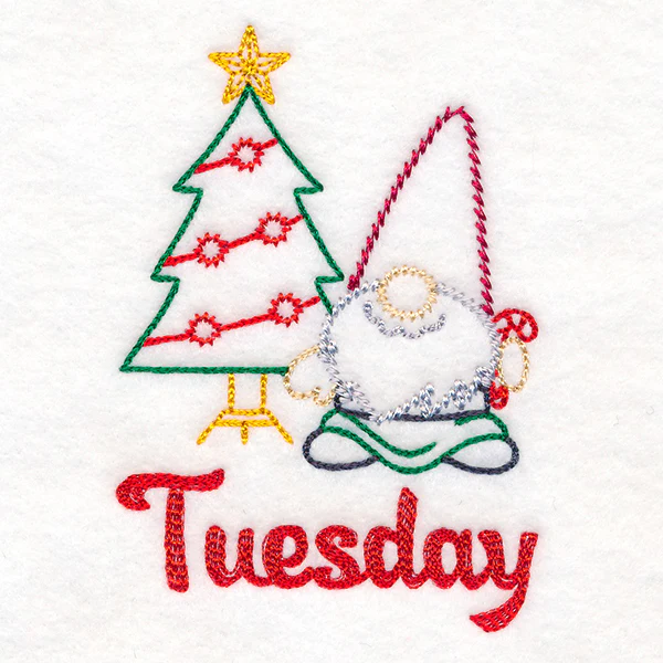 Gnome with Christmas Tree on Tuesday (Vintage) - Image 2
