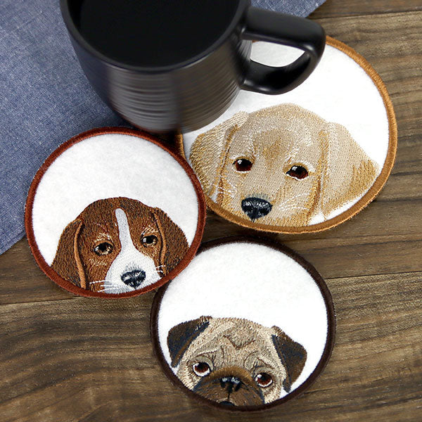 Go Fetch Pug Coaster (In-the-Hoop) - Image 3