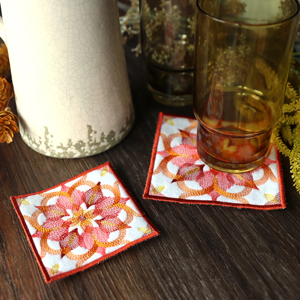 Golden Color Theory Square Coaster (In-the-Hoop) - Image 2