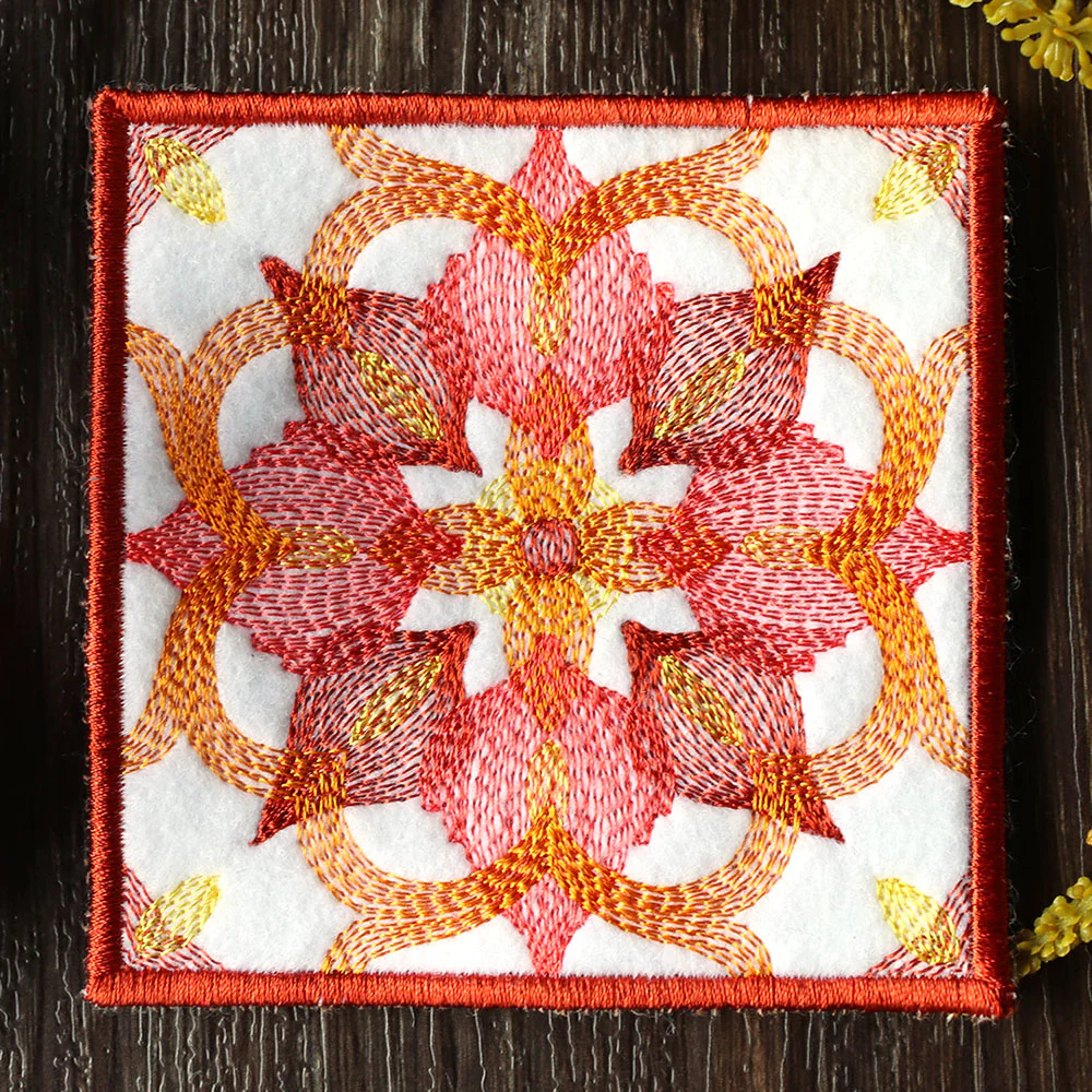 Golden Color Theory Square Coaster (In-the-Hoop) - Image 3