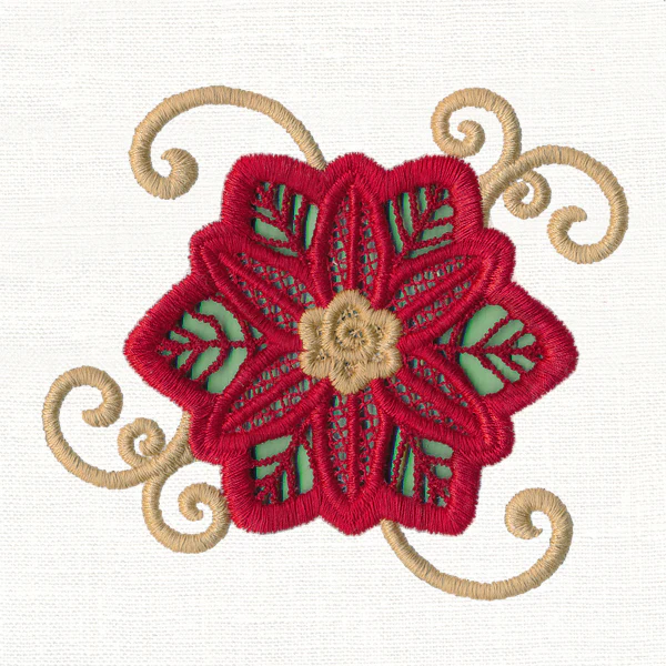 Golden Swirls Poinsettia Accessory (Cutwork) - Image 2