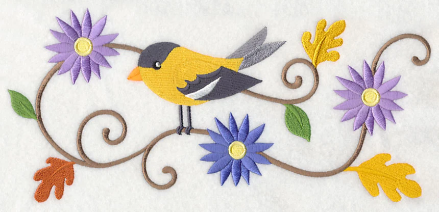 Goldfinch and Asters Border - Image 5