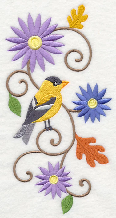Goldfinch and Asters Spray - Image 2