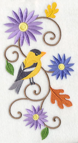 Goldfinch and Asters Spray - Image 3