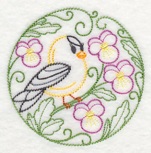 Goldfinch and Pansies (Vintage) - Image 5