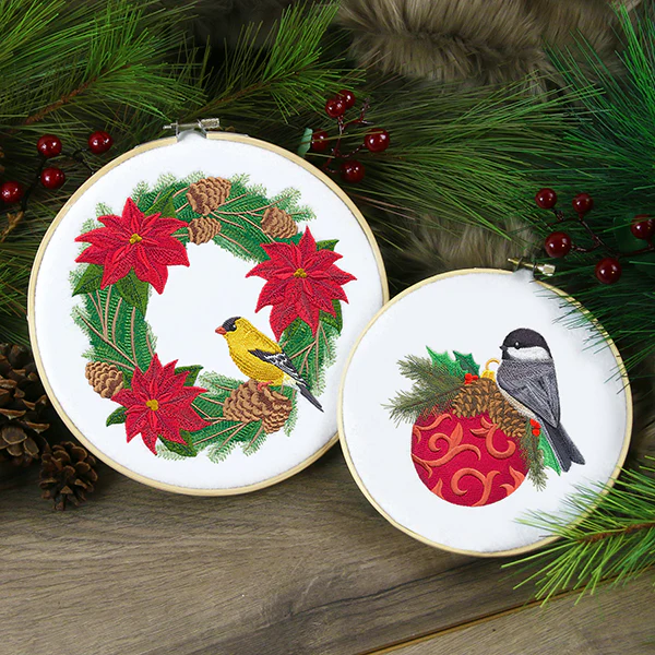 Goldfinch and Poinsettia Wreath - Image 10