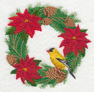Goldfinch and Poinsettia Wreath - Image 7