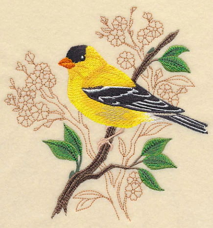 Goldfinch with Delicate Branches - Image 2