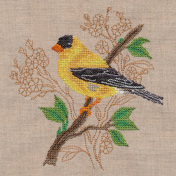 Goldfinch with Delicate Branches (Cross Stitch) - Image 3