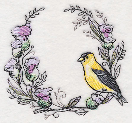 Goldfinch Wreath in Watercolor - Image 3