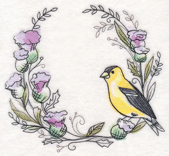 Goldfinch Wreath in Watercolor - Image 6