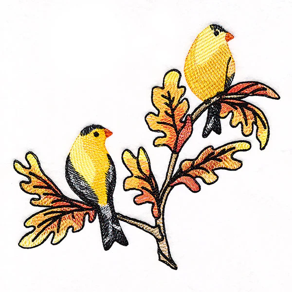 Goldfinches on Autumn Oak Branches - Image 4