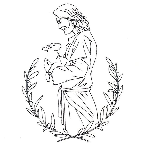 Good Shepherd Jesus with Lamb (Vintage Stitch)
