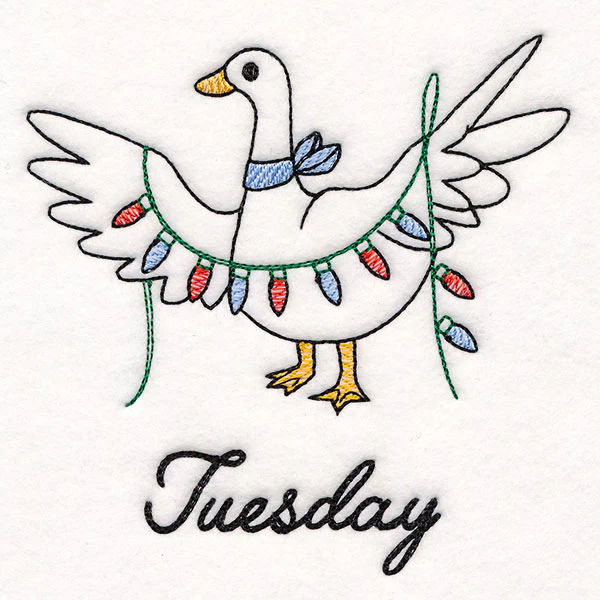 Goose Hanging Christmas Lights on Tuesday - Image 3