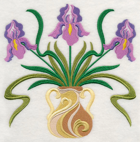 Graceful Art Nouveau Irises - Image 6
