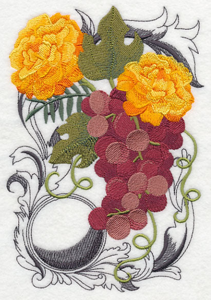 Grapes and Autumn Flowers with Flourish - Image 3