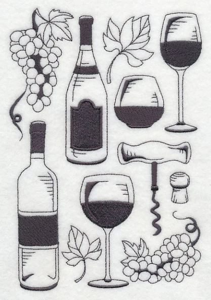 Grapes and Wine Collage - Image 3