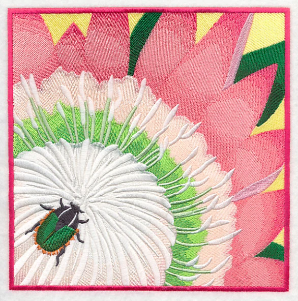 Green Protea Beetle on Protea Flower - Image 6