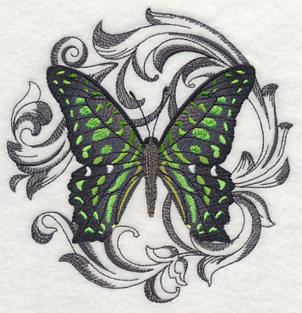 Green Spotted Triangle with Baroque Background - Image 3