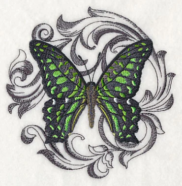 Green Spotted Triangle with Baroque Background - Image 4