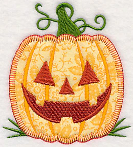 Grinning Halloween Pumpkin (Heirloom Applique) - Image 3