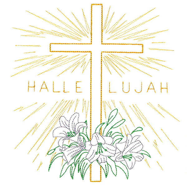 Hallelujah Easter Cross and Lilies - Image 5