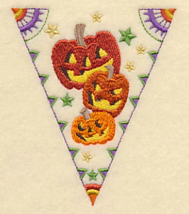 Halloween Bunting - Grinning Pumpkins - Image 3