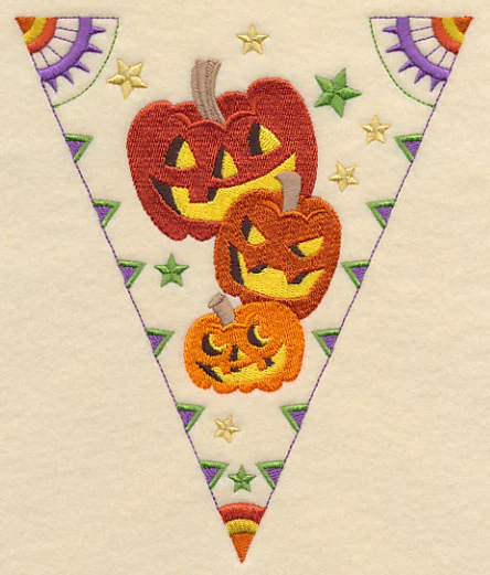 Halloween Bunting - Grinning Pumpkins - Image 4
